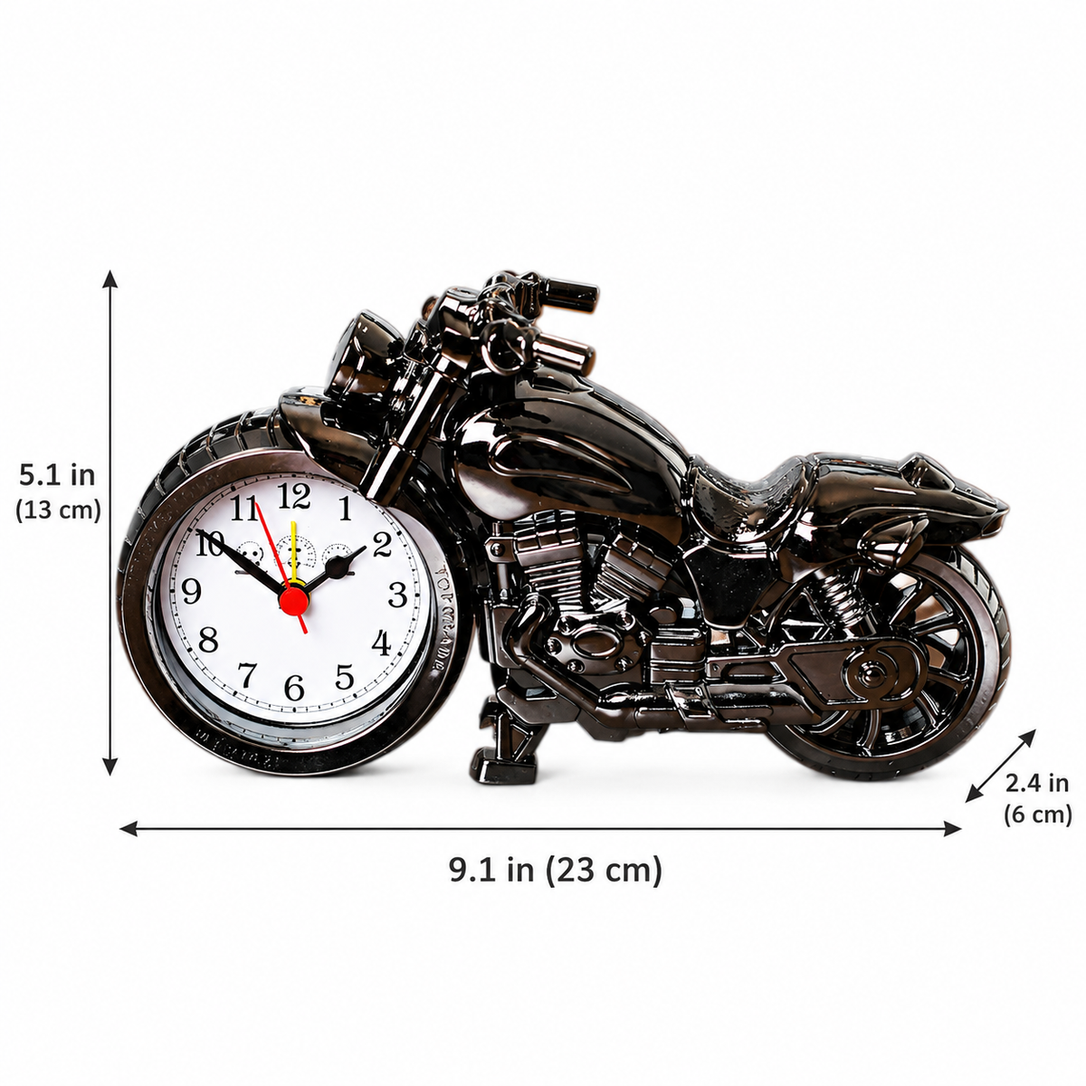 Motorcycle-Shaped Analog Alarm Clock