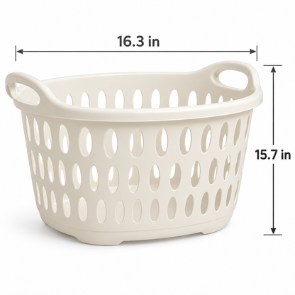 Ventilated Plastic Laundry Hamper with Carry Handles